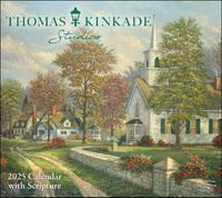 Cover image for Thomas Kinkade Studios 2025 Deluxe Wall Calendar with Scripture