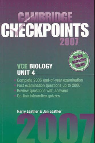 Cambridge Checkpoints VCE Biology Unit 4 2007