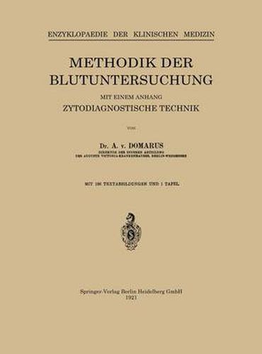 Cover image for Methodik der Blutuntersuchung: Mit einem Anhang Zytodiagnostische Technik