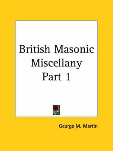 Cover image for British Masonic Miscellany