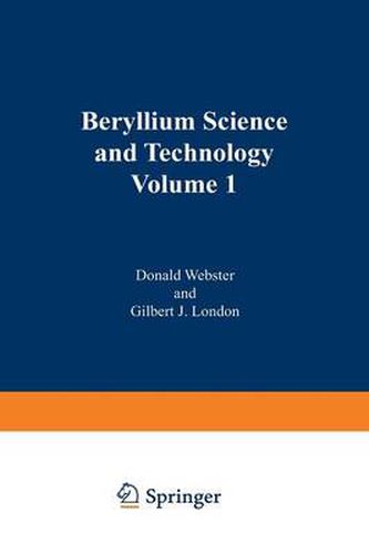 Cover image for Beryllium Science and Technology: Volume 1