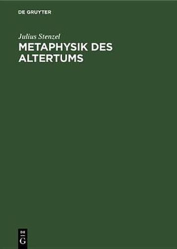 Cover image for Metaphysik Des Altertums