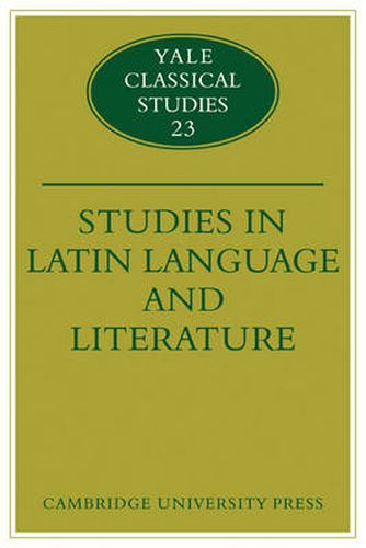 Cover image for Studies in Latin Language and Literature