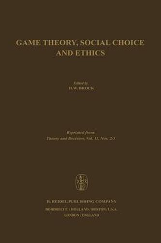 Cover image for Game Theory, Social Choice and Ethics