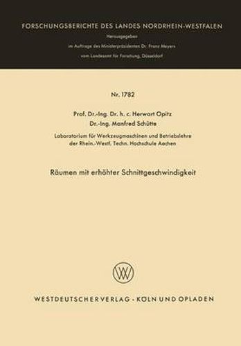 Cover image for Raumen Mit Erhoehter Schnittgeschwindigkeit