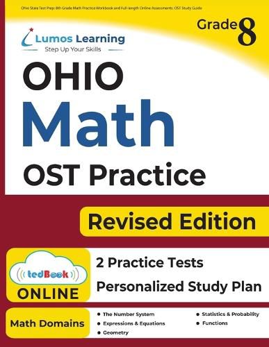 Cover image for Ohio State Test Prep: 8th Grade Math Practice Workbook and Full-length Online Assessments: OST Study Guide