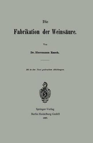 Cover image for Die Fabrikation Der Weinsaure