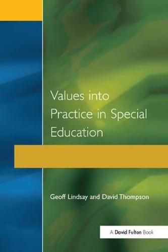 Cover image for Values into Practice in Special Education