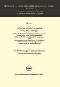 Cover image for Die Erscheinung Der Reiboxydation an Ionitrierten Stahloberflachen