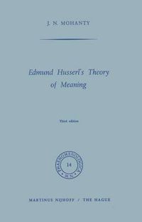Cover image for Edmund Husserl's Theory of Meaning