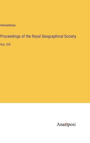 Cover image for Proceedings of the Royal Geographical Society