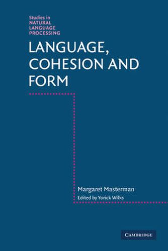 Cover image for Language, Cohesion and Form