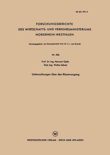 Cover image for Untersuchungen UEber Den Raumvorgang