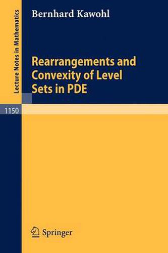 Cover image for Rearrangements and Convexity of Level Sets in PDE