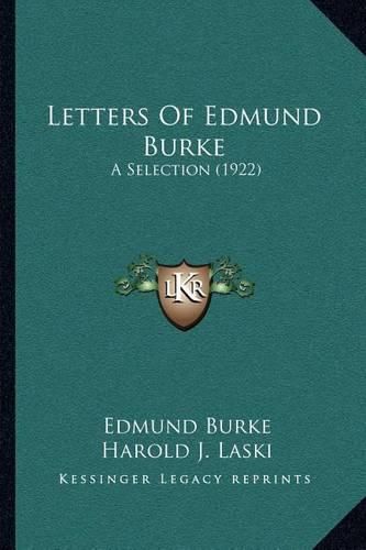 Cover image for Letters of Edmund Burke: A Selection (1922)