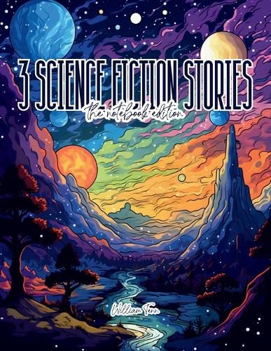 Cover image for 3 Science Fiction Stories - Lined Journal - 8.5" x 11" - 208 Pages - College Ruled Notebook for Work and School