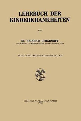 Cover image for Lehrbuch Der Kinderkrankheiten