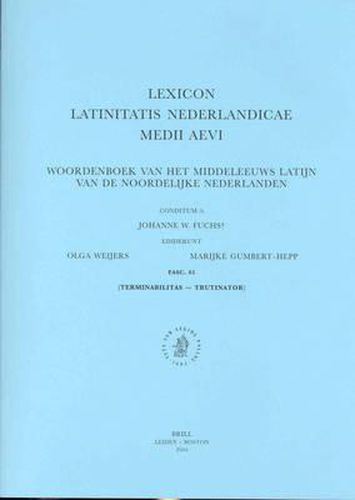 Lexicon Latinitatis Nederlandicae Medii Aevi VIII, Fascicule 61