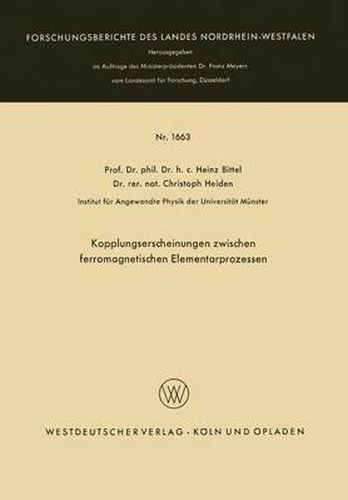 Cover image for Kopplungserscheinungen Zwischen Ferromagnetischen Elementarprozessen