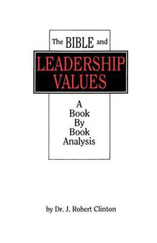 Cover image for The Bible and Leadership Values