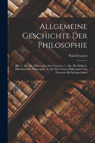 Cover image for Allgemeine Geschichte Der Philosophie