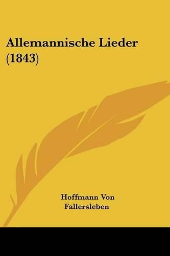 Cover image for Allemannische Lieder (1843)