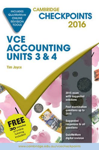 Cover image for Cambridge Checkpoints VCE Accounting Units 3&4 2016 and Quiz Me More