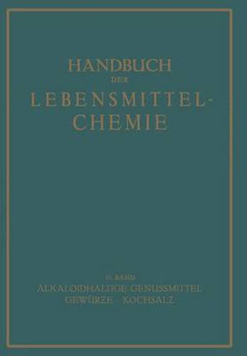 Cover image for Alkaloidhaltige Genussmittel Gewurze - Kochsalz