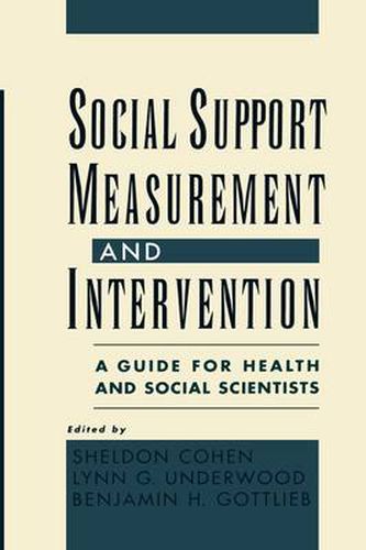 Cover image for Social Support Measurement and Intervention: A Guide for Health and Social Scientists