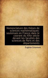 Cover image for Nomenclature Des Th Ses de Sciences Math Matiques