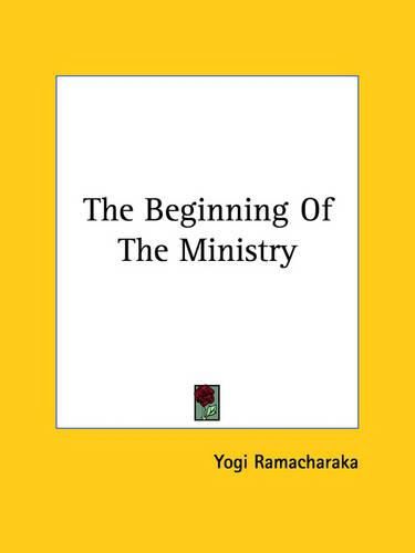 Cover image for The Beginning of the Ministry