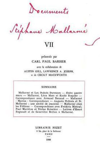 Documents Stephane Mallarme VII