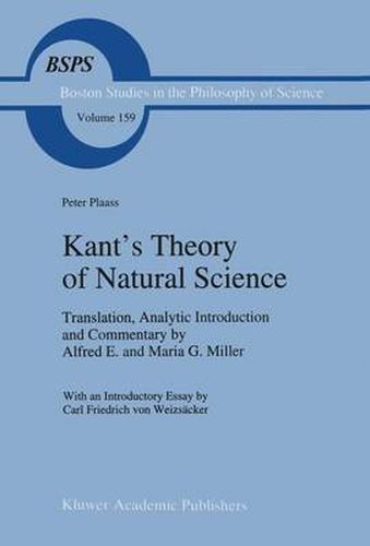 Cover image for Kant's Theory of Natural Science