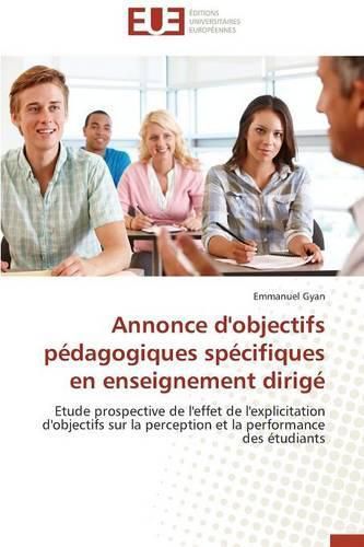 Cover image for Annonce d'Objectifs P dagogiques Sp cifiques En Enseignement Dirig 