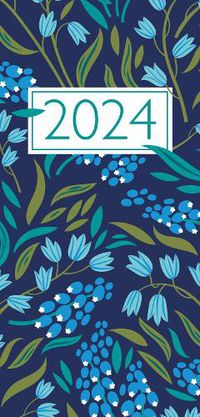 Cover image for Church Pocket Book and Diary 2024 Navy Floral with Lectionary