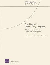 Cover image for Speaking with a Commonality Language: a Lexicon for System and Component Development