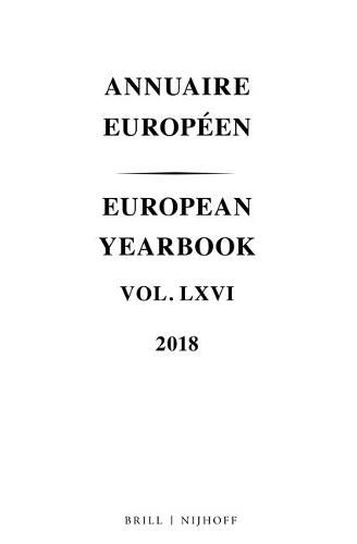 Cover image for European Yearbook / Annuaire Europeen, Volume 66 (2018)