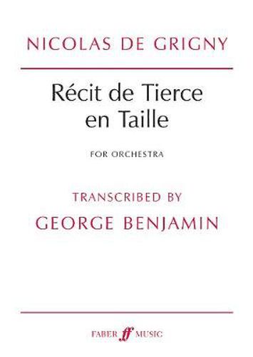 Recit de Tierce En Taille: For Orchestra, Study Score