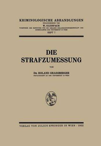 Cover image for Die Strafzumessung