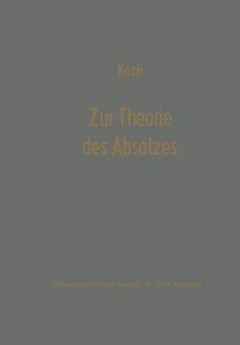 Cover image for Zur Theorie Des Absatzes: Erich Gutenberg Zum 75. Geburtstag