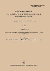 Cover image for Untersuchungen Zur Frage Des Optimalen Bohrloch- Und Patronendurchmessers