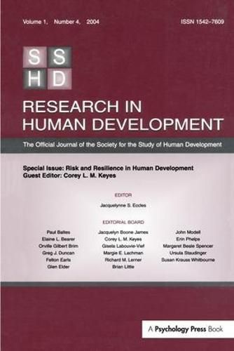 Cover image for Risk and Resilience in Human Development: A Special Issue of Research in Human Development