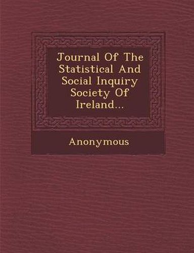 Cover image for Journal of the Statistical and Social Inquiry Society of Ireland...