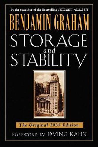 Cover image for Storage and Stability: The Original 1937 Edition