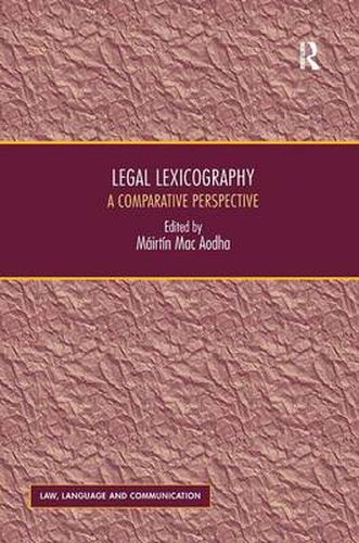 Cover image for Legal Lexicography: A Comparative Perspective