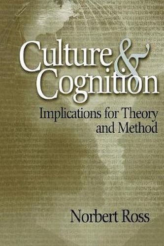 Cover image for Culture and Cognition: Implications for Theory and Method