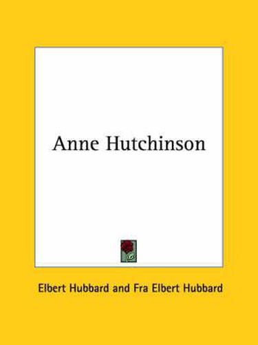 Cover image for Anne Hutchinson