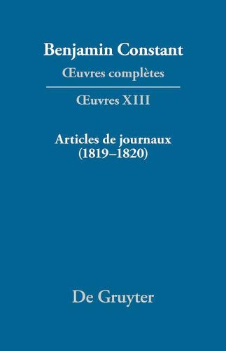 Cover image for Articles de Journaux (1819-1820)