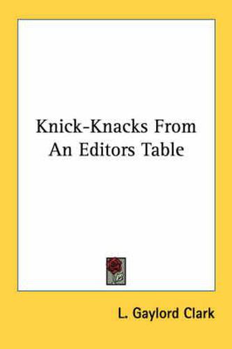 Cover image for Knick-Knacks from an Editors Table