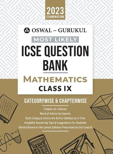 Cover image for Oswal - Gurukul Mathematics Most Likely Question Bank: ICSE Class 9 For 2023 Exam